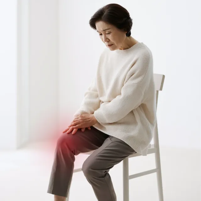 무릎에 마찰감이 느껴짐