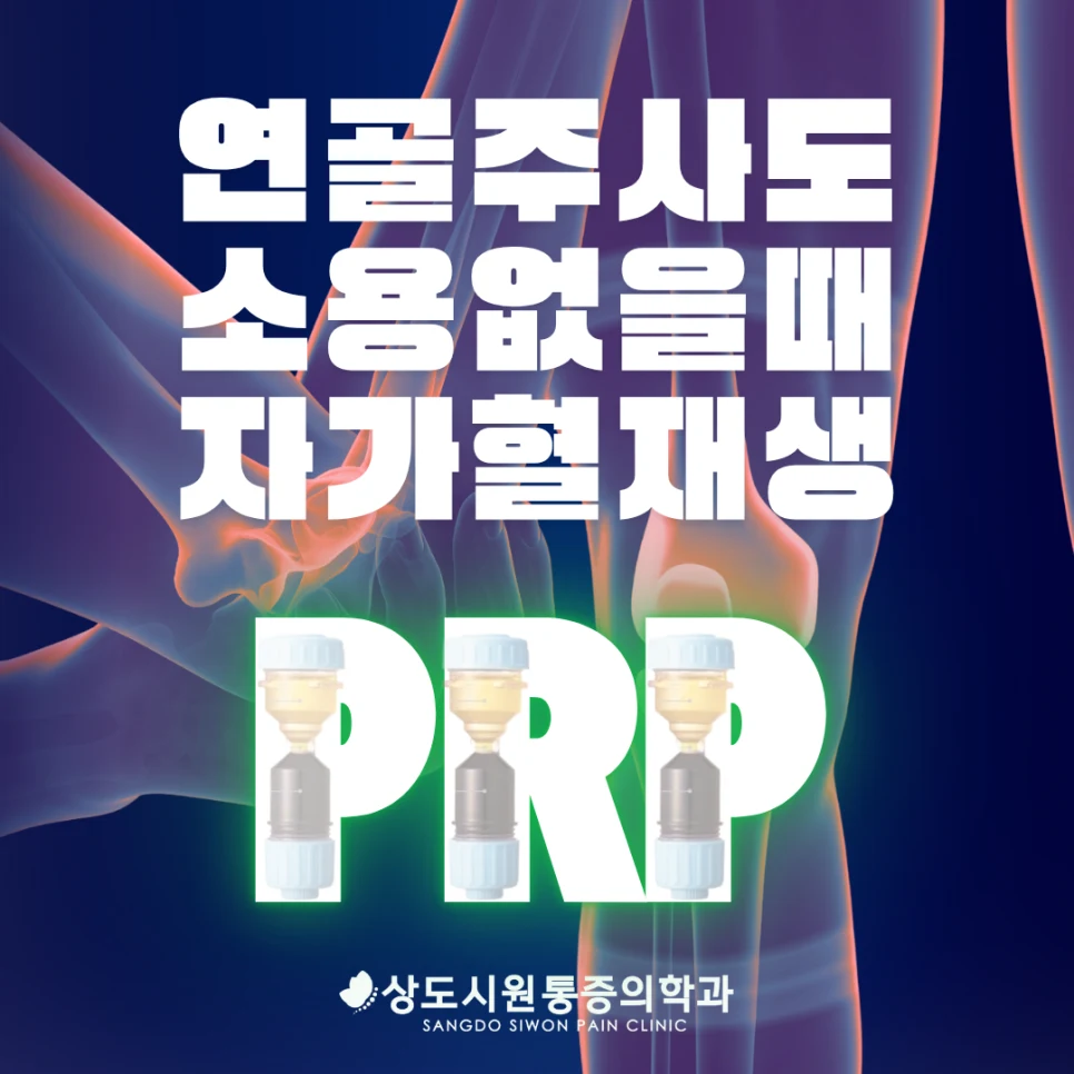연골주사도 소용없을 때 자가혈 재생 PRP 블로그 썸네일