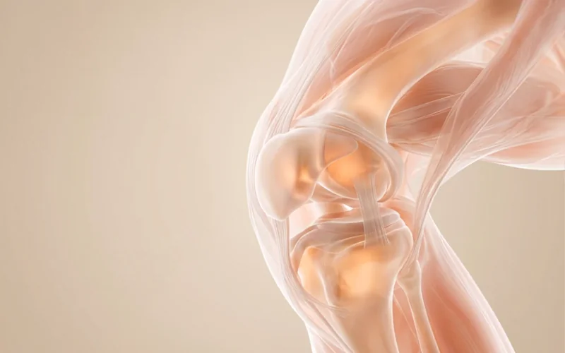 무릎 관절 구조를 보여주는 3D 일러스트